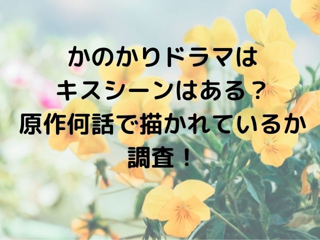 かのかりドラマはキスシーンはある？原作何話で描かれているか調査！