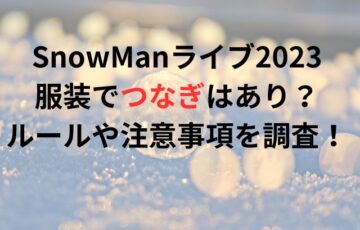 SnowManライブ2023の服装でつなぎはあり？ルールや注意事項を調査！