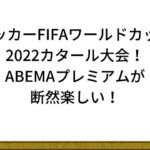 サッカーFIFAワールドカップ2022カタール大会！ABEMAプレミアムが断然楽しい！