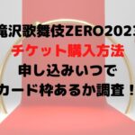 滝沢歌舞伎ZERO2023チケット購入方法は？申し込みいつでカード枠あるか調査！