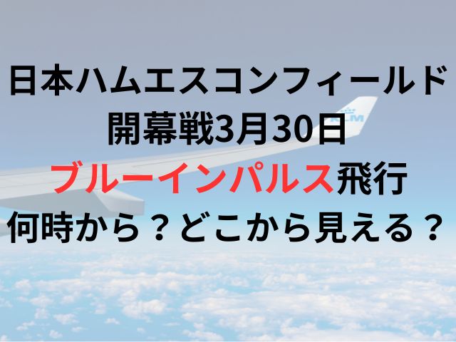 日本ハムエスコンフィールド開幕戦3月30日ブルーインパルス飛行何時から？どこから見える？