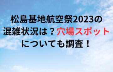 松島基地航空祭2023の混雑状況は？穴場スポットについても調査！