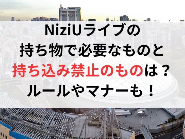 NiziUライブの持ち物で必要なものと持ち込み禁止のものは？ルールやマナーについても！