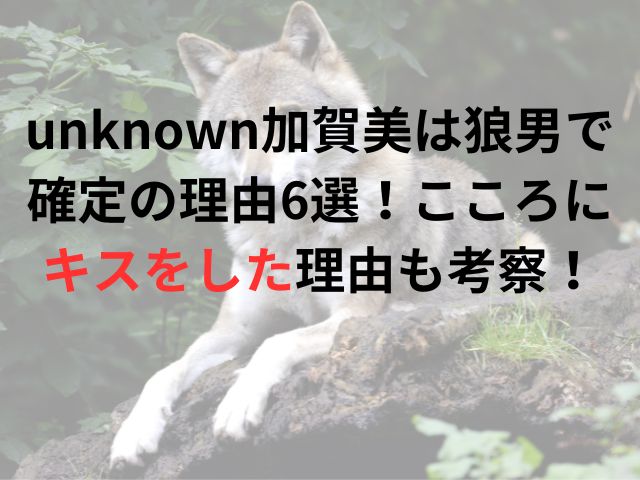 unknown加賀美は狼男で確定の理由6選！こころにキスをした理由も考察！