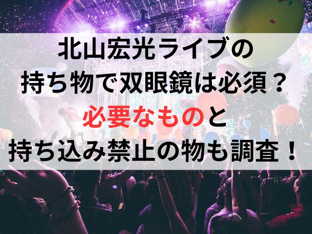 北山宏光ライブの持ち物で双眼鏡は必須？必要なものと持ち込み禁止の物も調査！