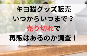 キヨ猫グッズ販売いつからいつまで？売り切れで再販はあるのか調査！　