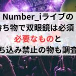 Number_iライブの持ち物で双眼鏡は必須？必要なものと持ち込み禁止の物も調査！