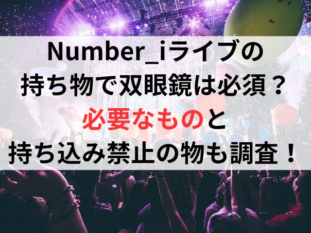 Number_iライブの持ち物で双眼鏡は必須？必要なものと持ち込み禁止の物も調査！