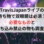 TravisJapanライブの持ち物で双眼鏡は必須？必要なものと持ち込み禁止の物も調査！