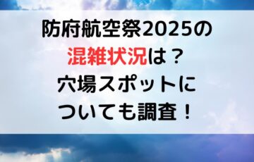 防府航空祭2025の混雑状況は？穴場スポットについても調査！