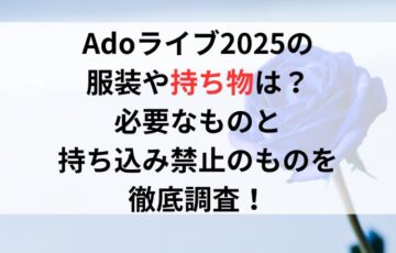 Adoライブ2025の服装や持ち物は？必要なものと持ち込み禁止のものを徹底調査！