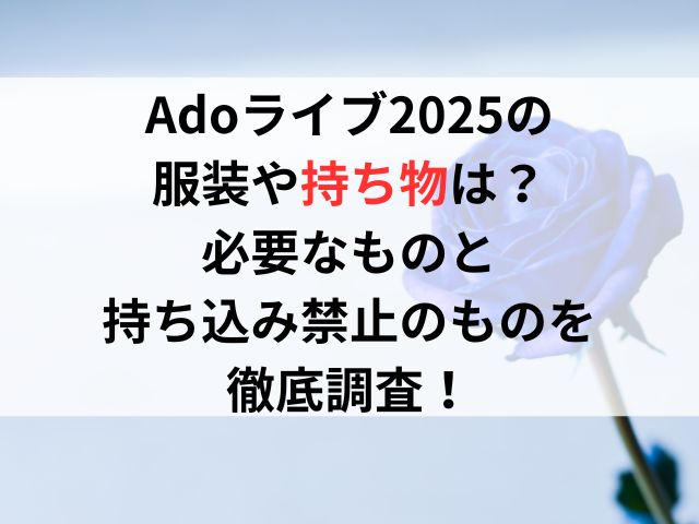 Adoライブ2025の服装や持ち物は?必要なものと持ち込み禁止のものを徹底調査!