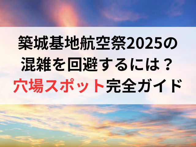 築城基地航空祭2025の混雑を回避するには？穴場スポット完全ガイド